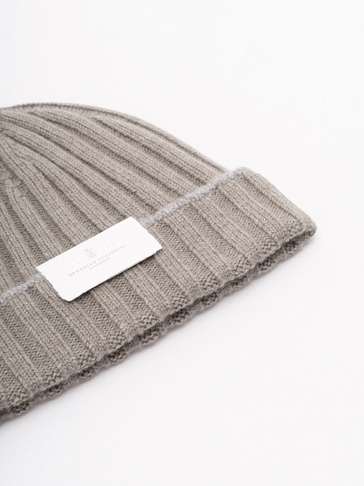 Brunello Cucinelli Men Cashmere Rib Knit Beanie