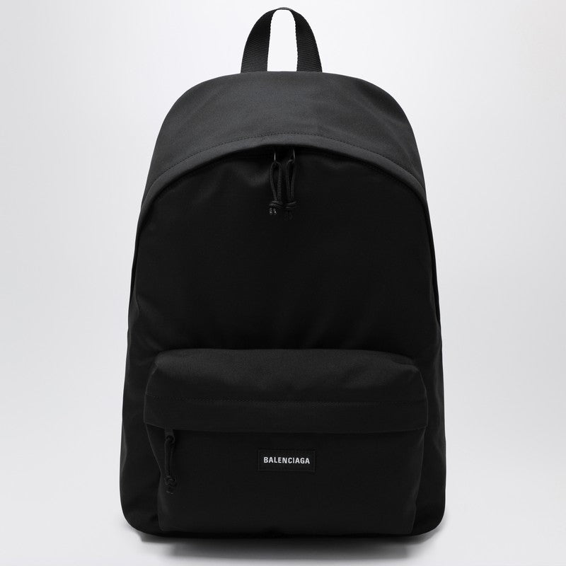 Balenciaga Black Explorer Backpack With Logo Patch Men