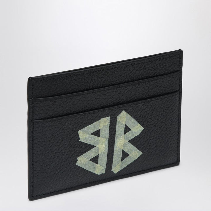 Balenciaga Cash Black Cardholder In Grained Leather Men