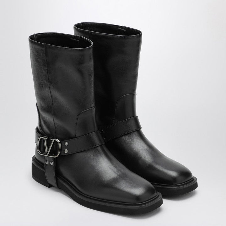 Valentino Garavani Vlogo Signature Black Boot Women
