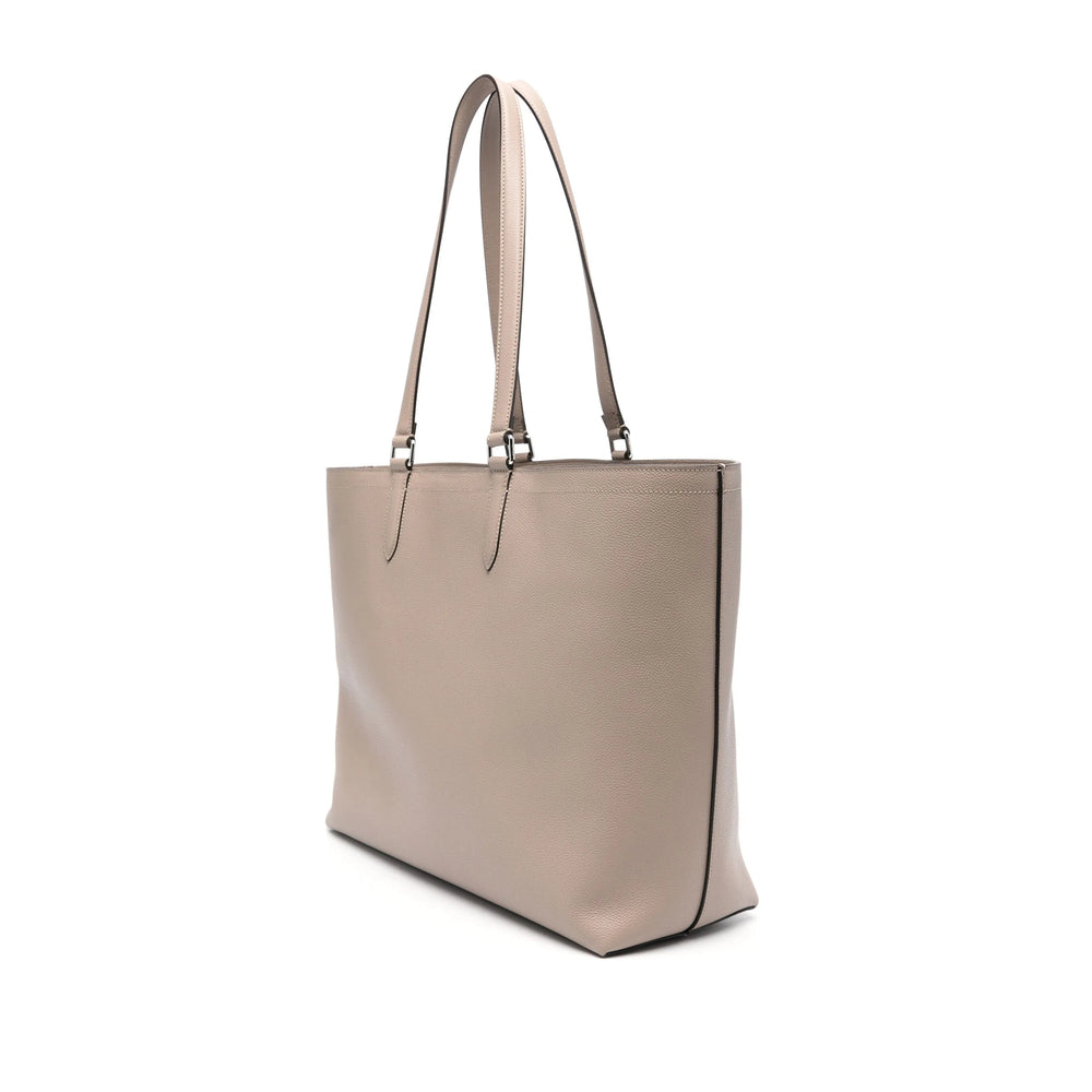 Beige tote bag on a white background