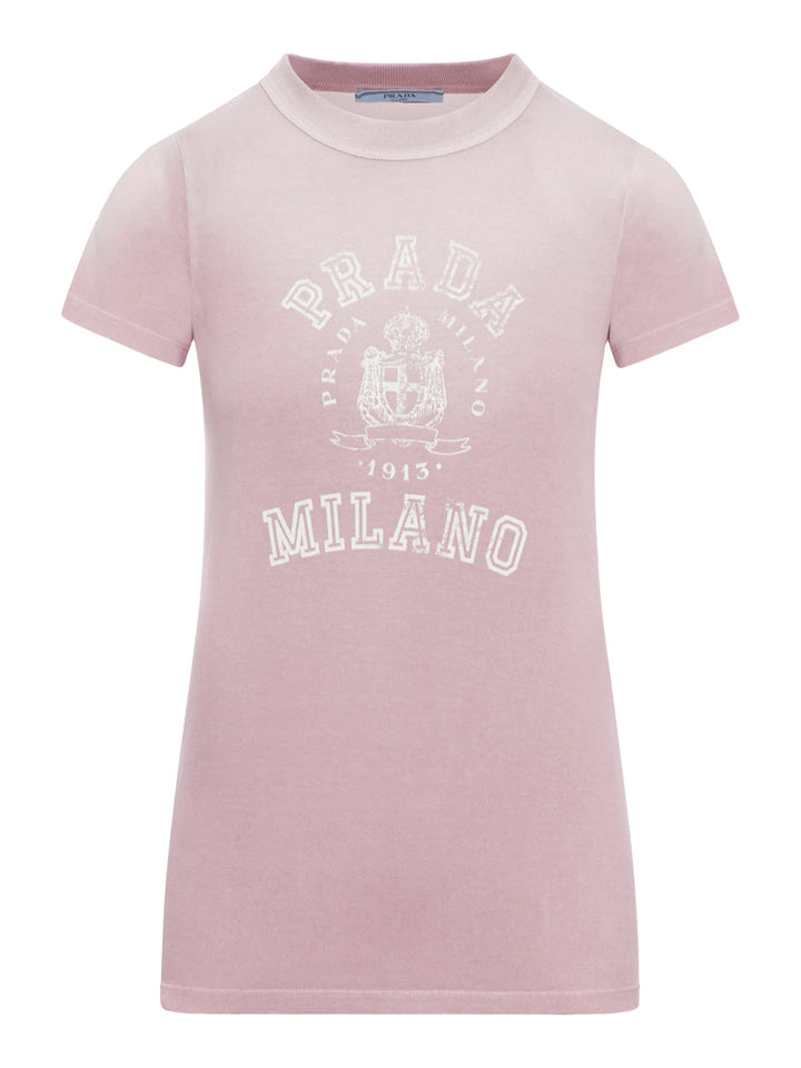 Prada Women Printed Cotton T-Shirt
