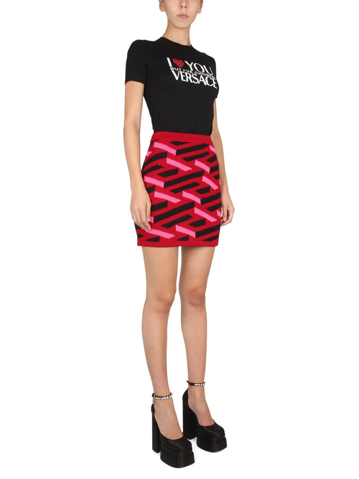 Versace Women La Greca Knit Skirt