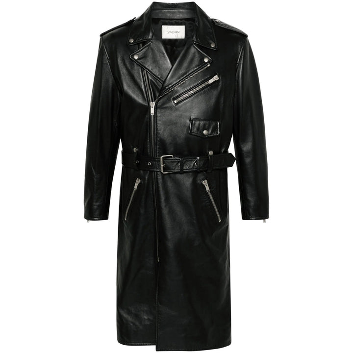 Saint Laurent Black Coats - Leather Coats Men