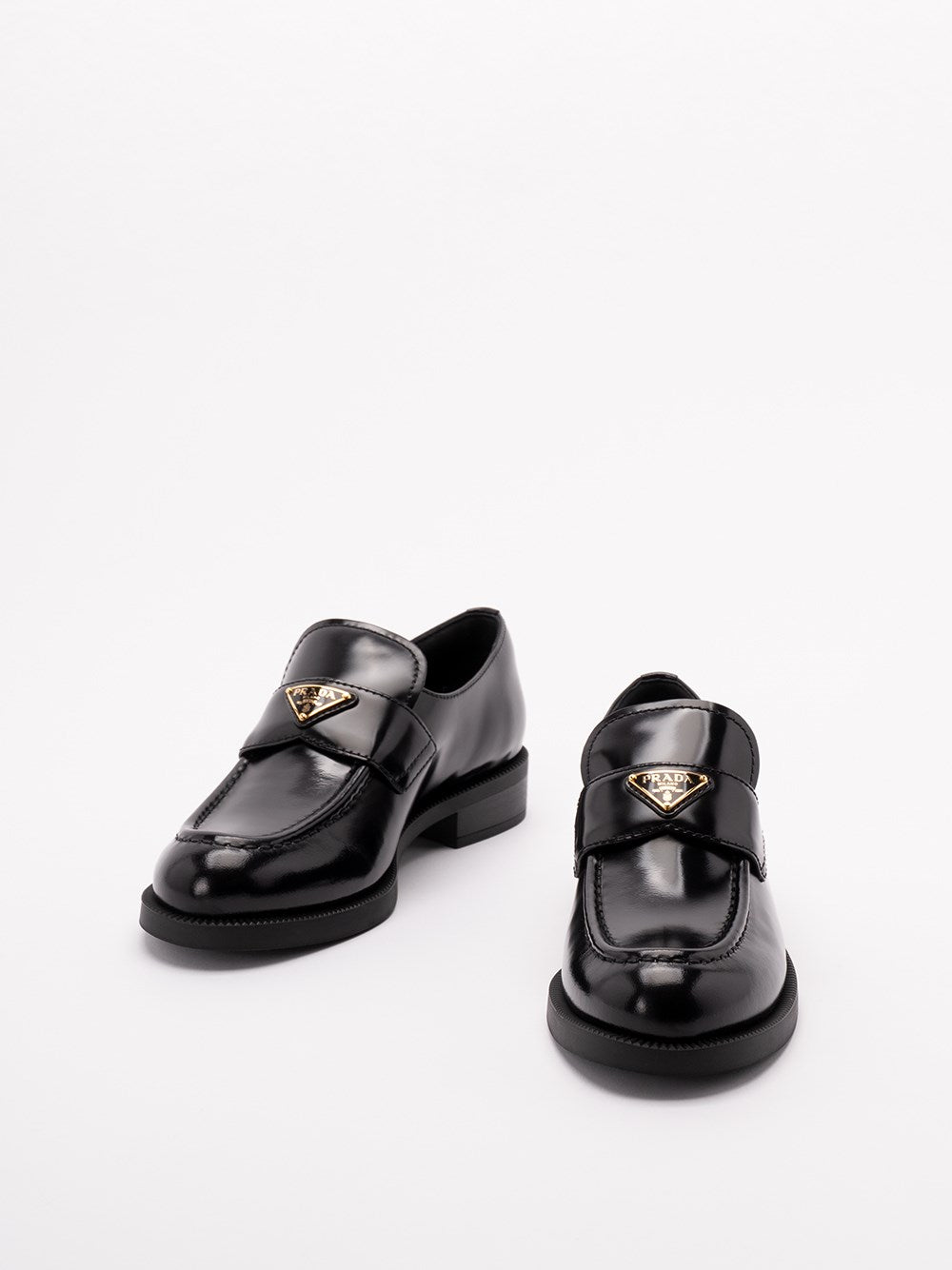 Prada Women Brushed Leather Loafers