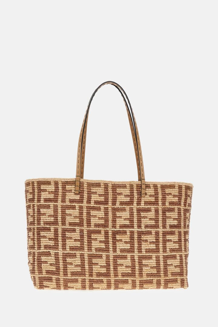 Tote bag with a patterned design on a white background