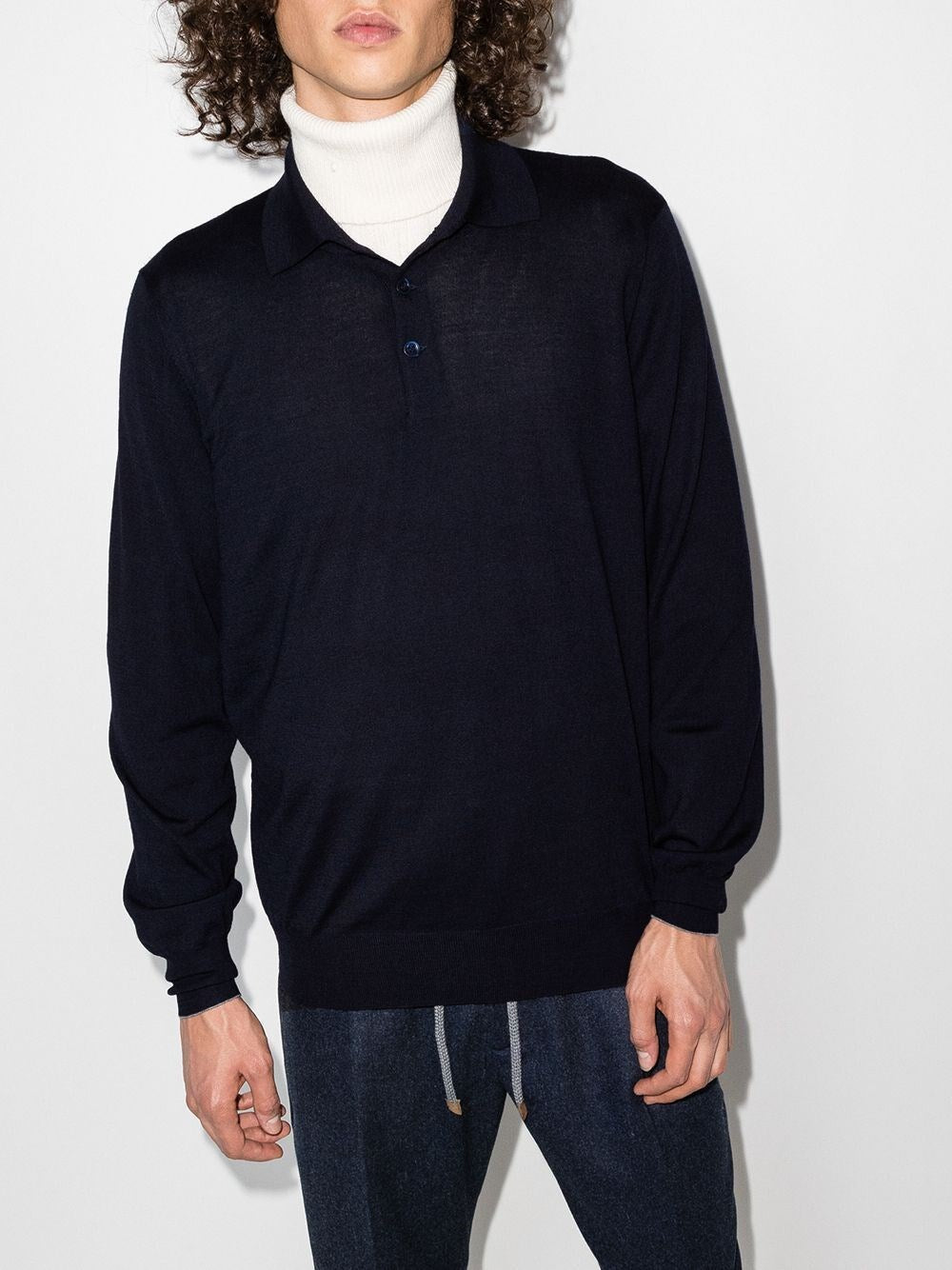 Brunello Cucinelli Men Polo-Style Lightweight Sweater