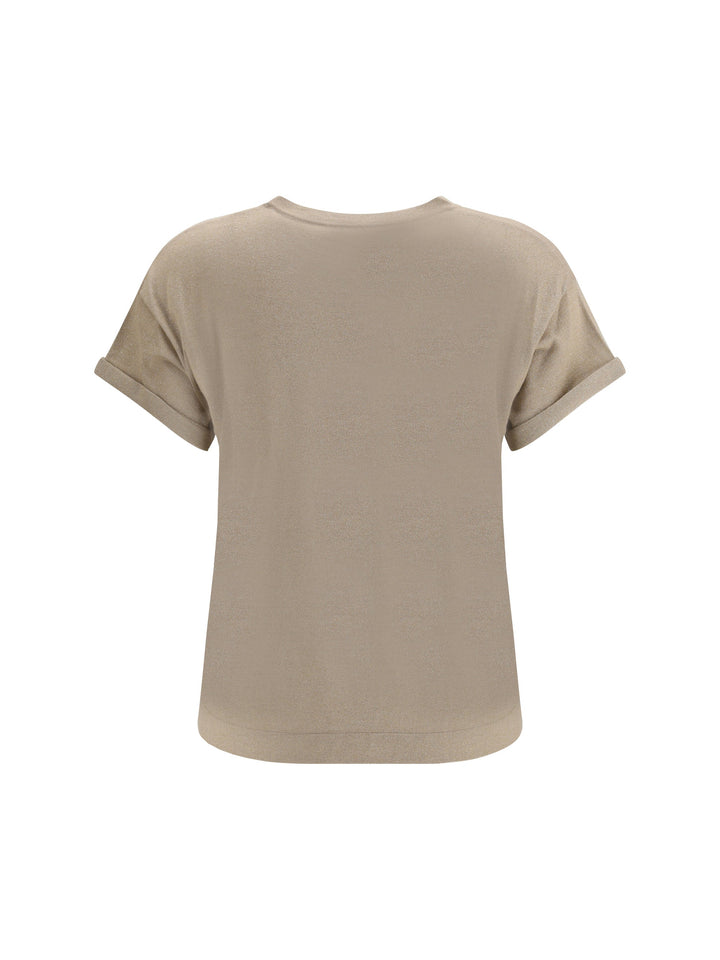 Brunello Cucinelli Women Cashmere Glitter T-Shirt