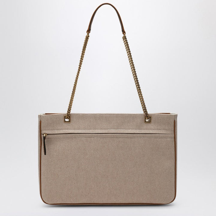 Valentino Garavani Medium Viva Superstar Bag In Natural/Spice Canvas Women