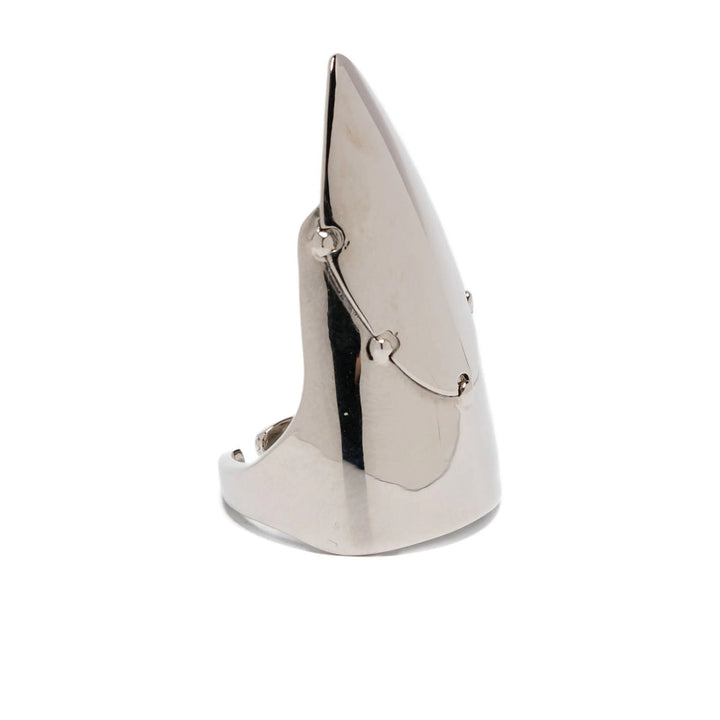 Silver ring on a white background