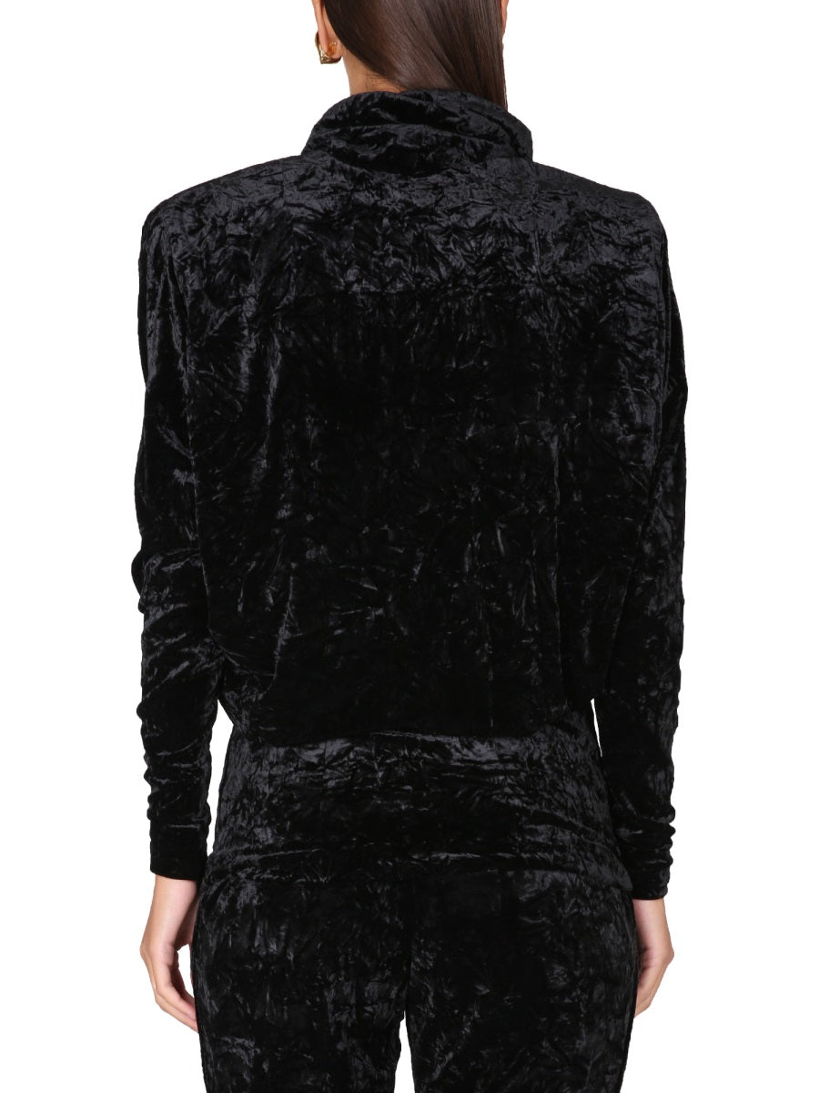 Saint Laurent Women Velvet Turtleneck Top