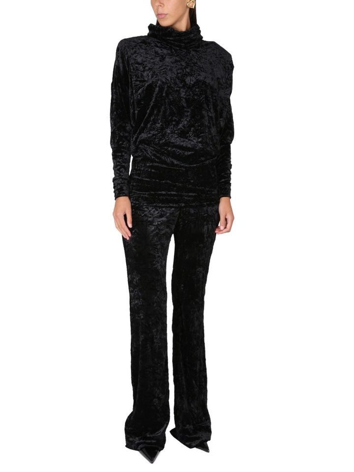 Saint Laurent Women Velvet Turtleneck Top