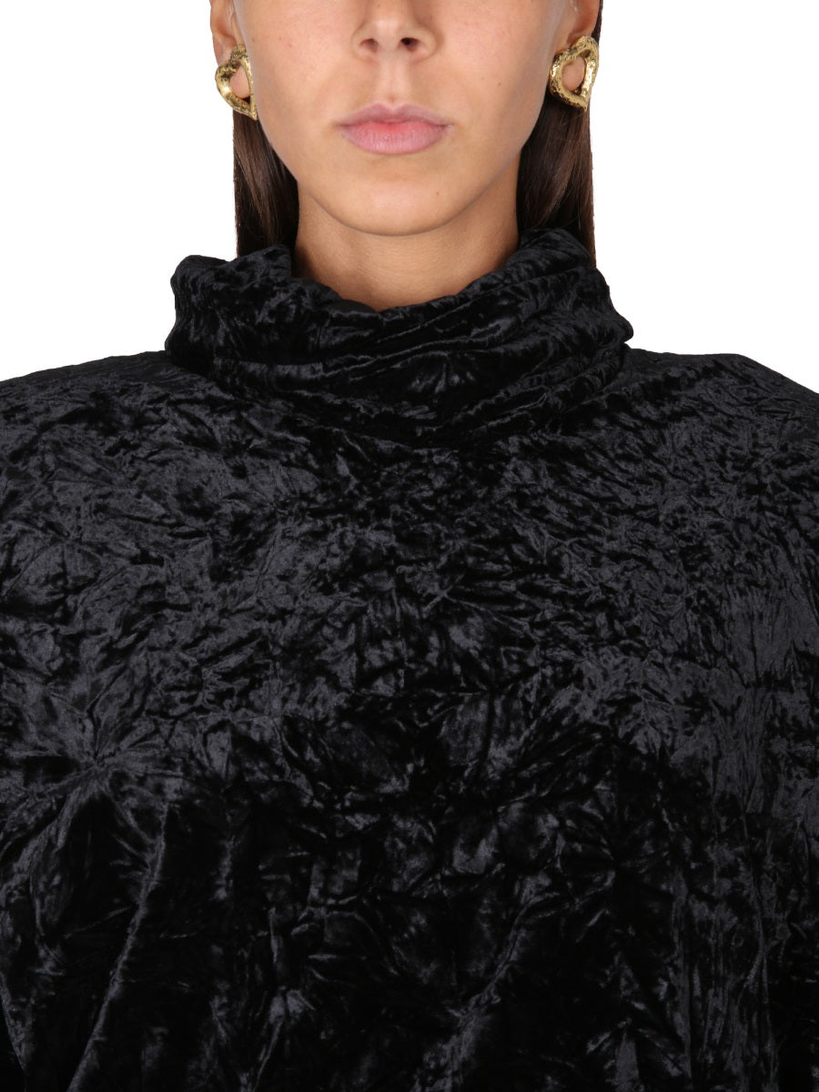 Saint Laurent Women Velvet Turtleneck Top