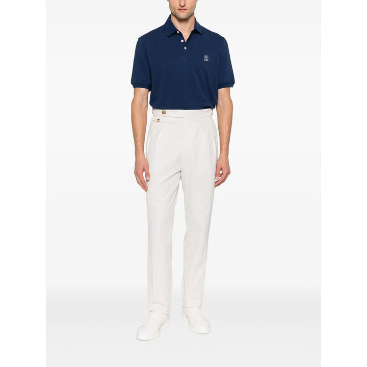 Brunello Cucinelli Blue Polo Shirts Men