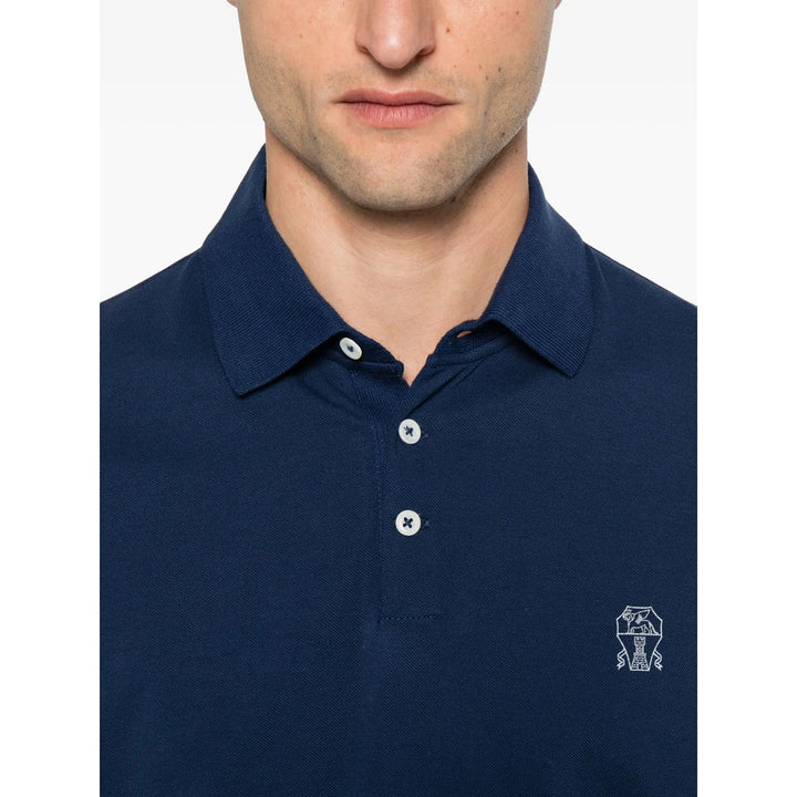 Brunello Cucinelli Blue Polo Shirts Men