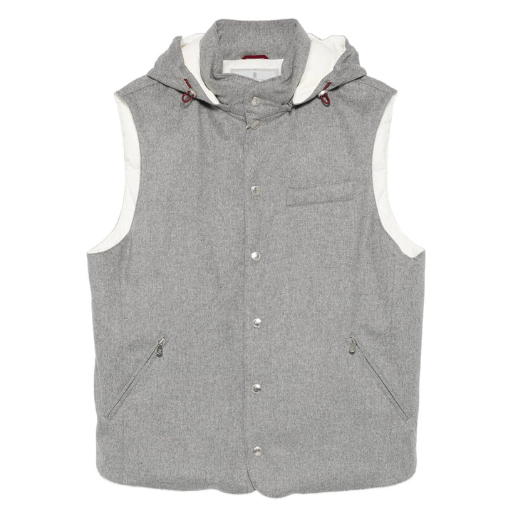 Brunello Cucinelli Grey Jackets - Waistcoats & Gilets Men
