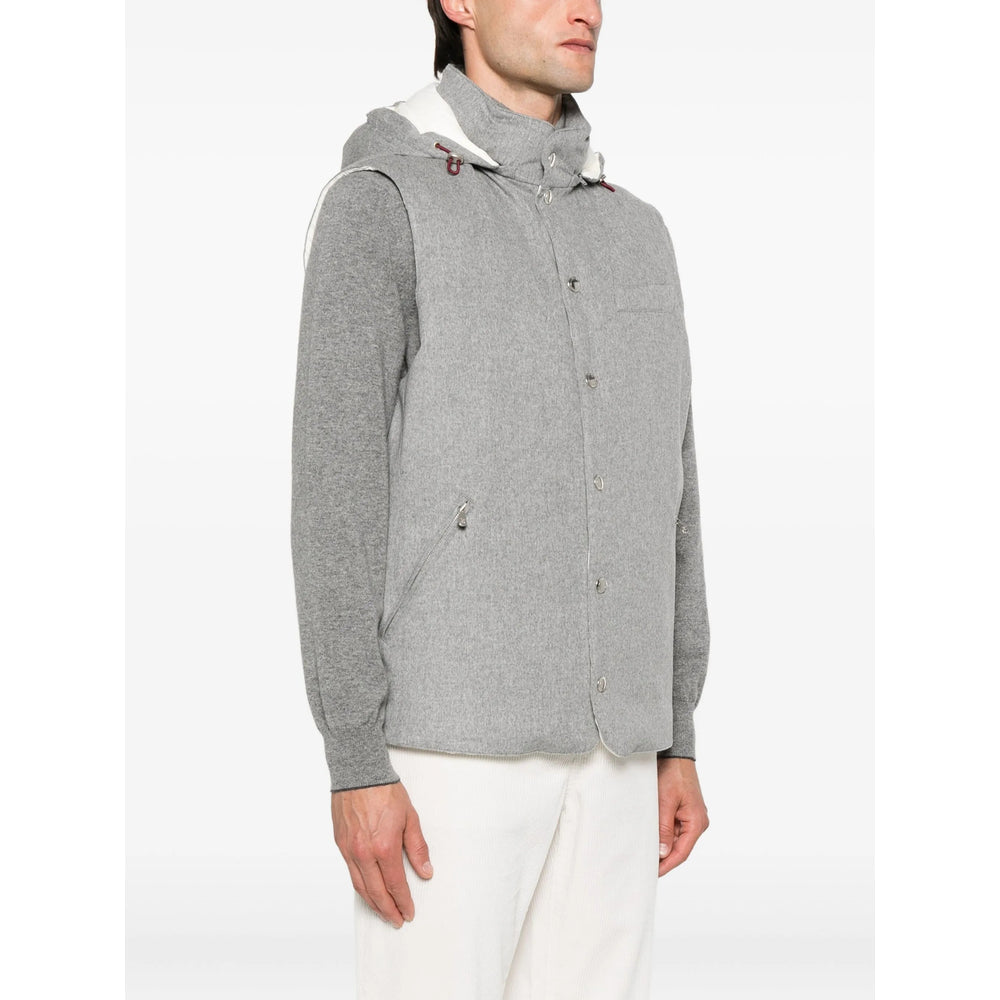 Brunello Cucinelli Grey Jackets - Waistcoats & Gilets Men