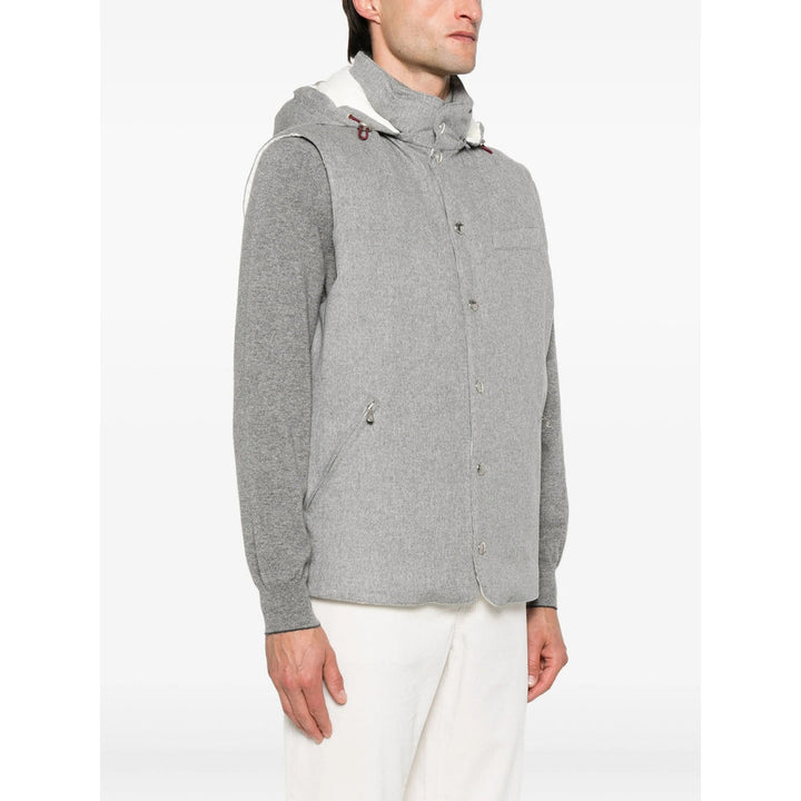 Brunello Cucinelli Grey Jackets - Waistcoats & Gilets Men