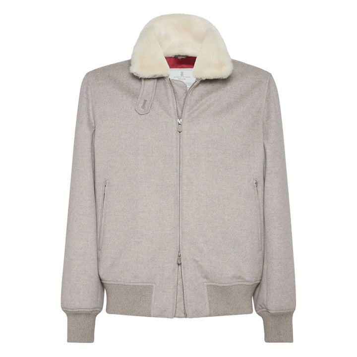 Brunello Cucinelli Grey Jackets - Bomber Jackets Men