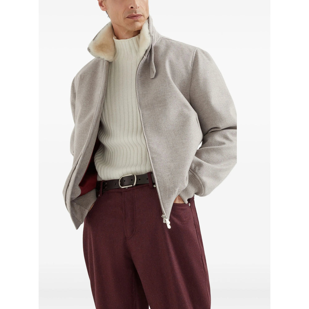 Brunello Cucinelli Grey Jackets - Bomber Jackets Men