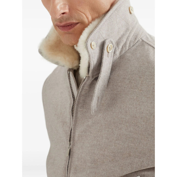 Brunello Cucinelli Grey Jackets - Bomber Jackets Men