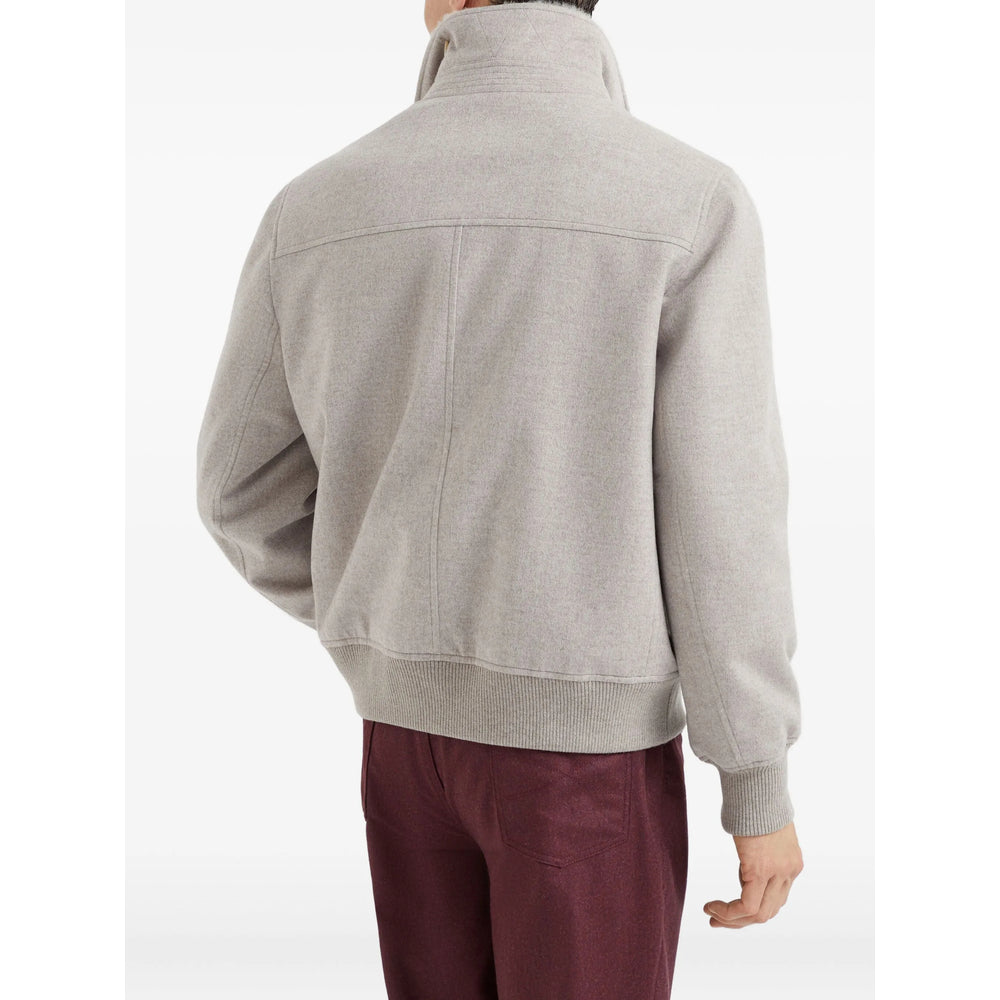 Brunello Cucinelli Grey Jackets - Bomber Jackets Men