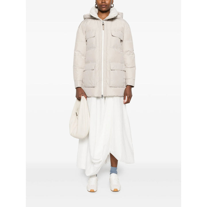 Brunello Cucinelli Neutrals Coats - Single Breasted Coats Women