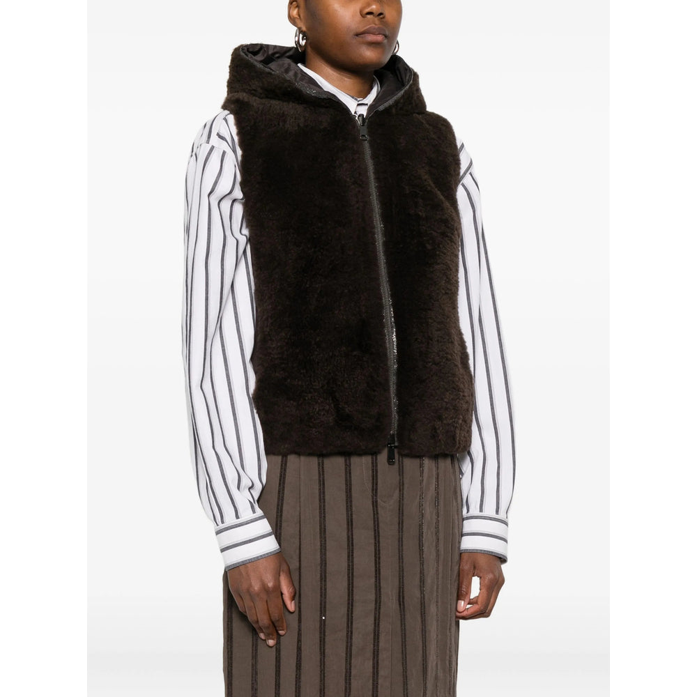 Brunello Cucinelli Brown Jackets - Waistcoat & Gilets Women