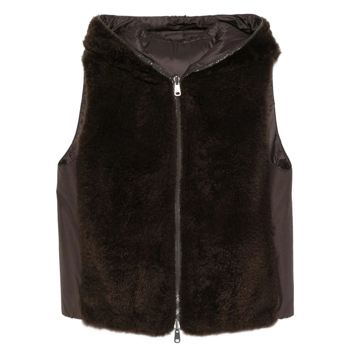 Brunello Cucinelli Brown Jackets - Waistcoat & Gilets Women
