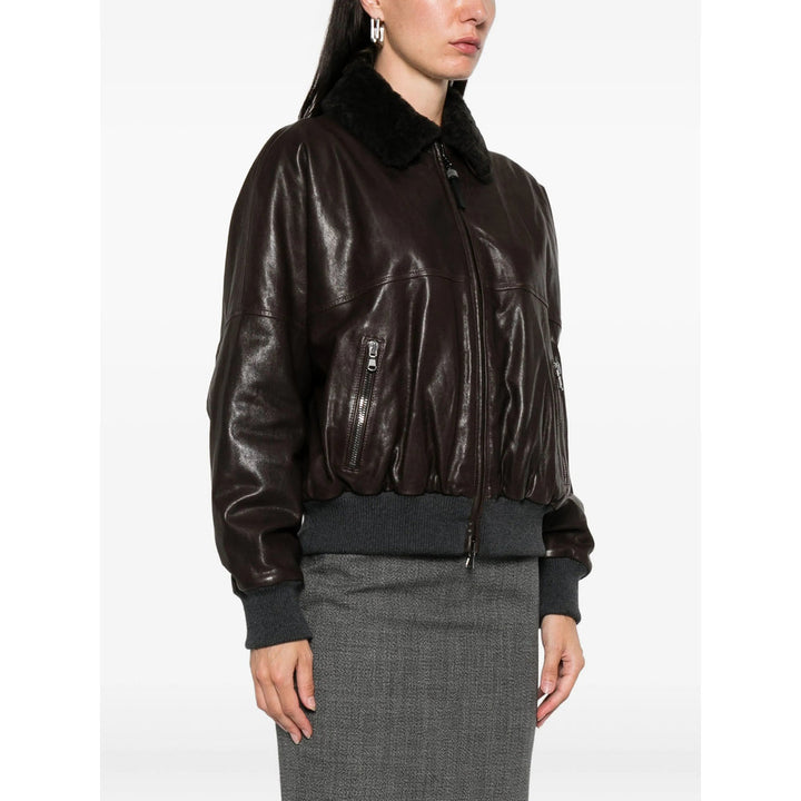 Brunello Cucinelli Brown Jackets - Leather Jackets Women