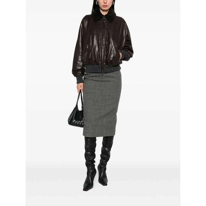 Brunello Cucinelli Brown Jackets - Leather Jackets Women