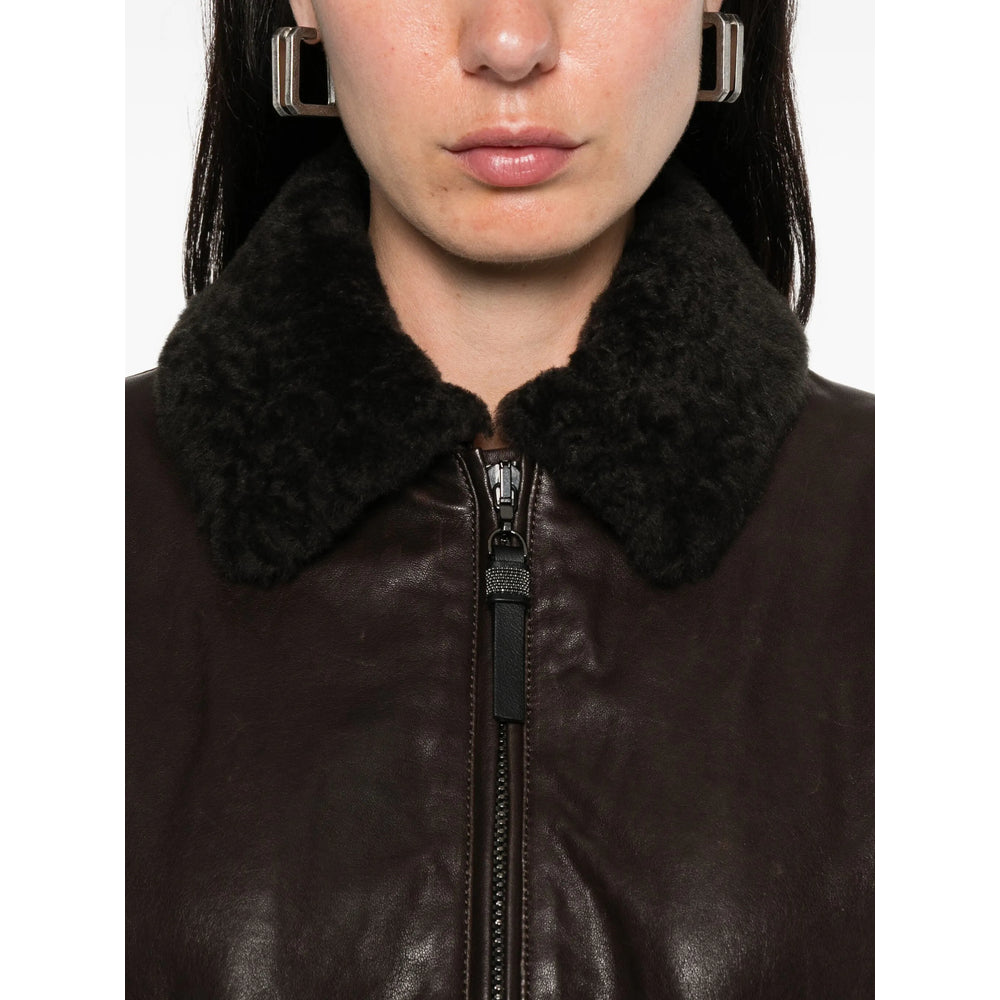 Brunello Cucinelli Brown Jackets - Leather Jackets Women