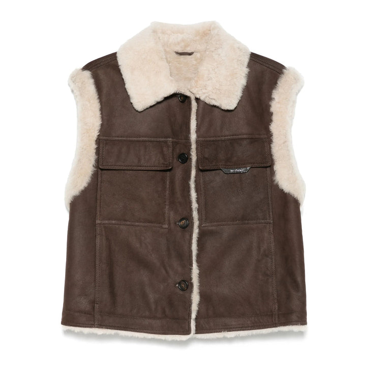 Brunello Cucinelli Brown Jackets - Waistcoat & Gilets Women