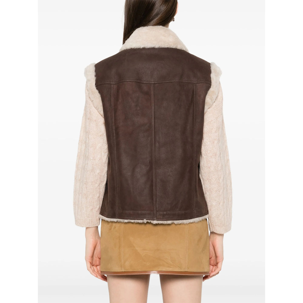 Brunello Cucinelli Brown Jackets - Waistcoat & Gilets Women