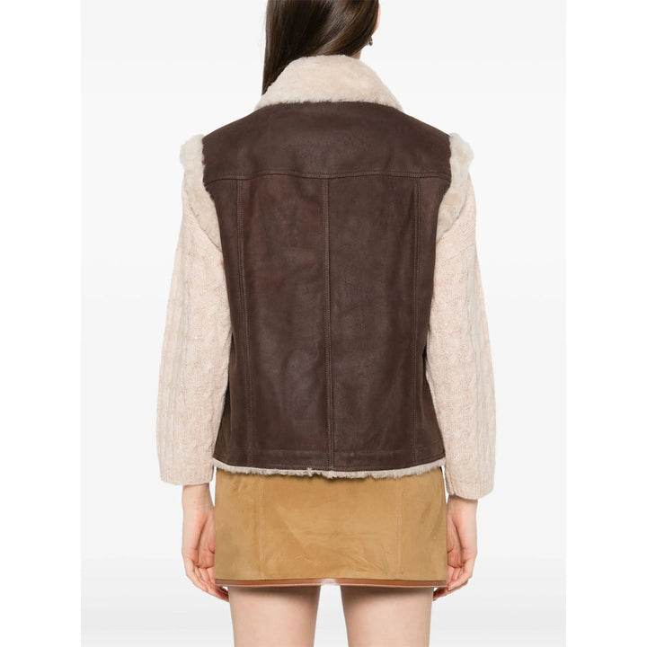 Brunello Cucinelli Brown Jackets - Waistcoat & Gilets Women