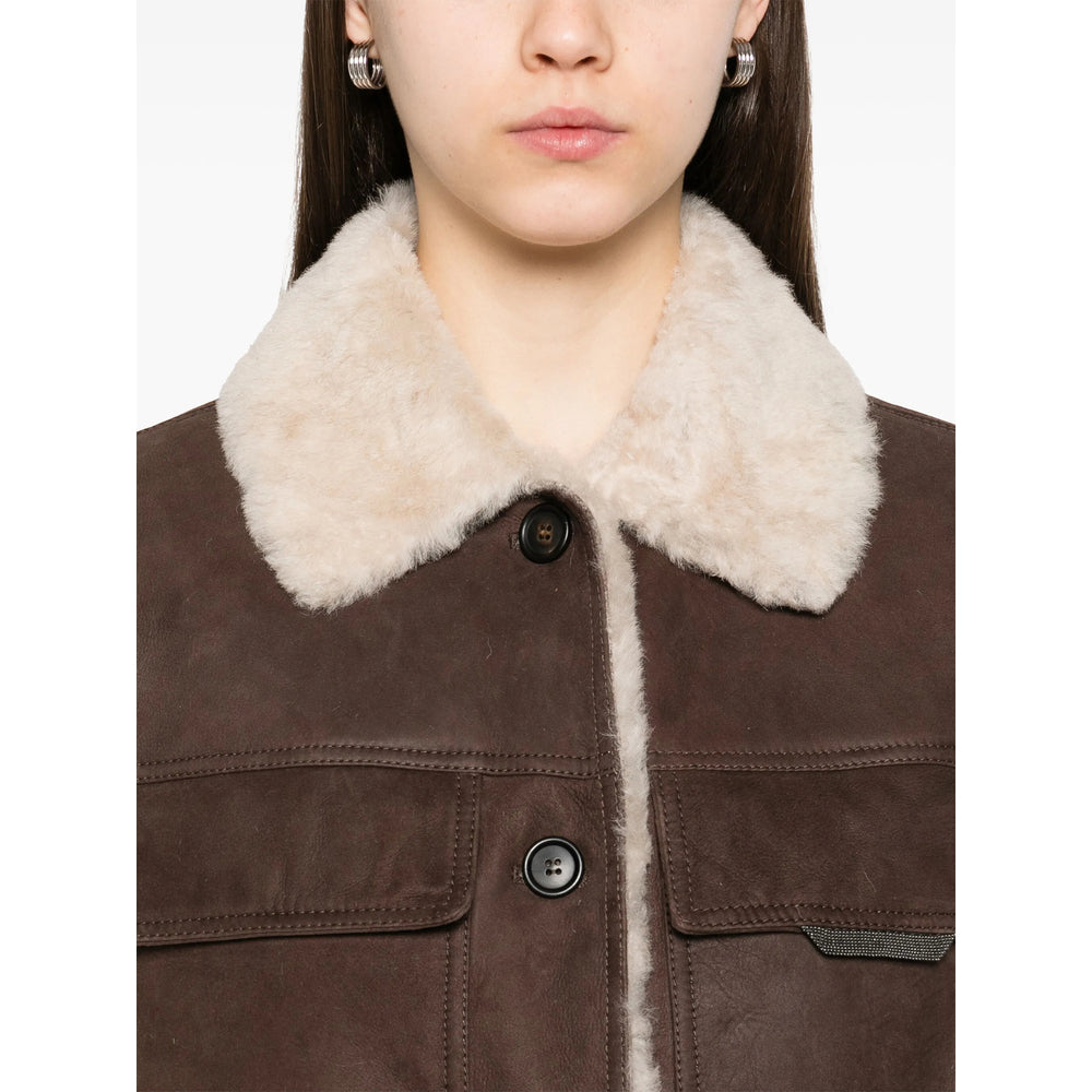 Brunello Cucinelli Brown Jackets - Waistcoat & Gilets Women