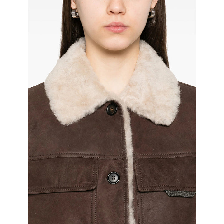 Brunello Cucinelli Brown Jackets - Waistcoat & Gilets Women