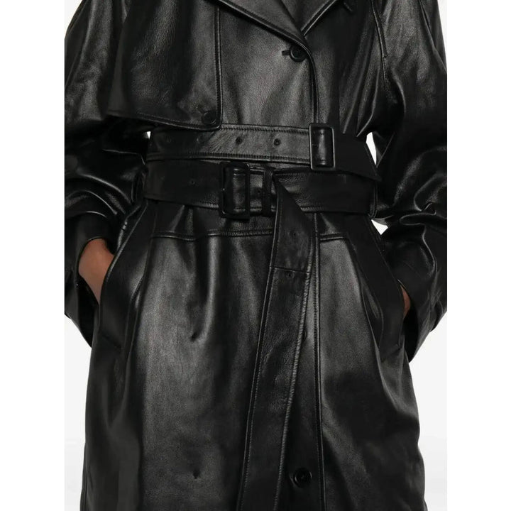 Balenciaga Black Coats - Leather Coats Women