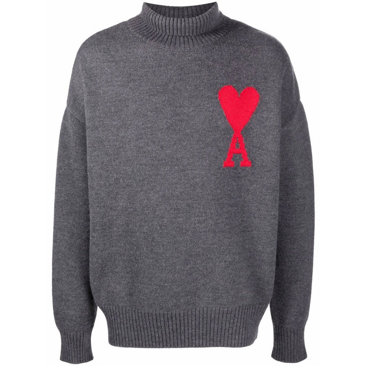 Ami Paris Grey Knitwear - Jumpers Women