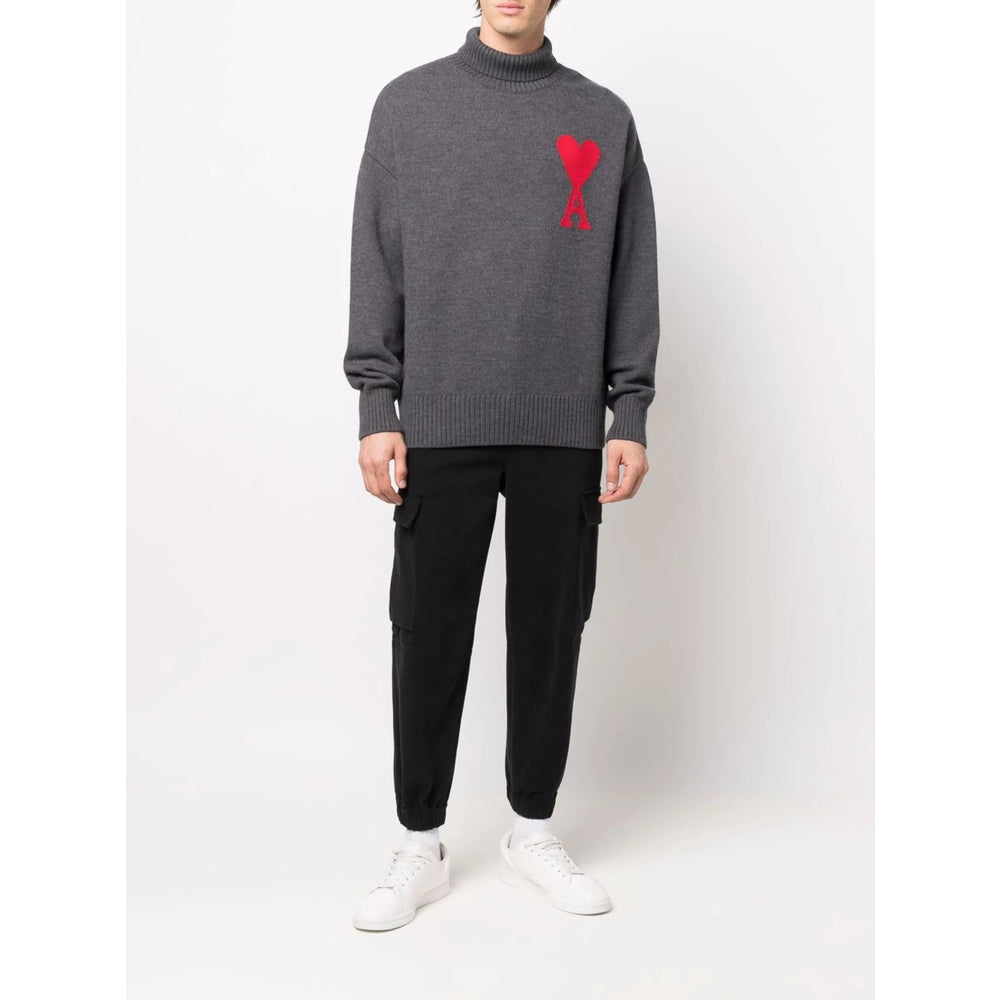 Ami Paris Grey Knitwear - Jumpers Women