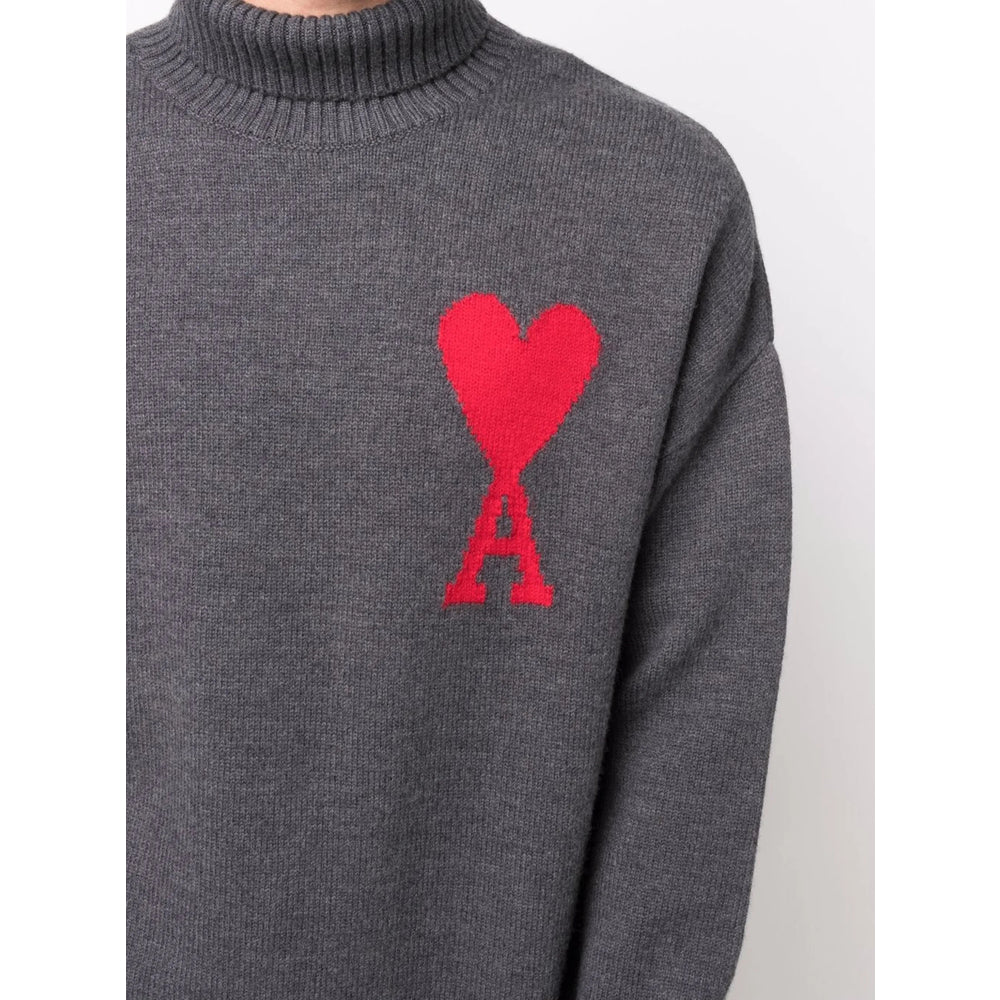 Ami Paris Grey Knitwear - Jumpers Women