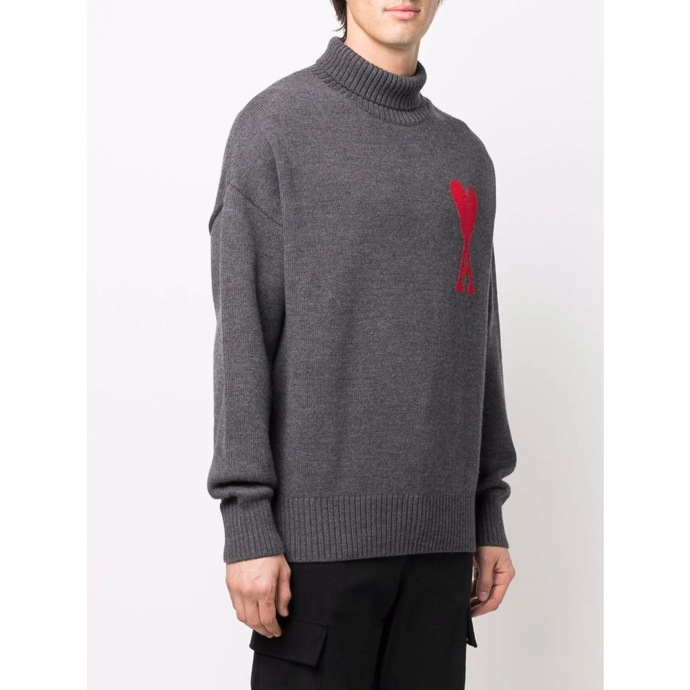 Ami Paris Grey Knitwear - Jumpers Women