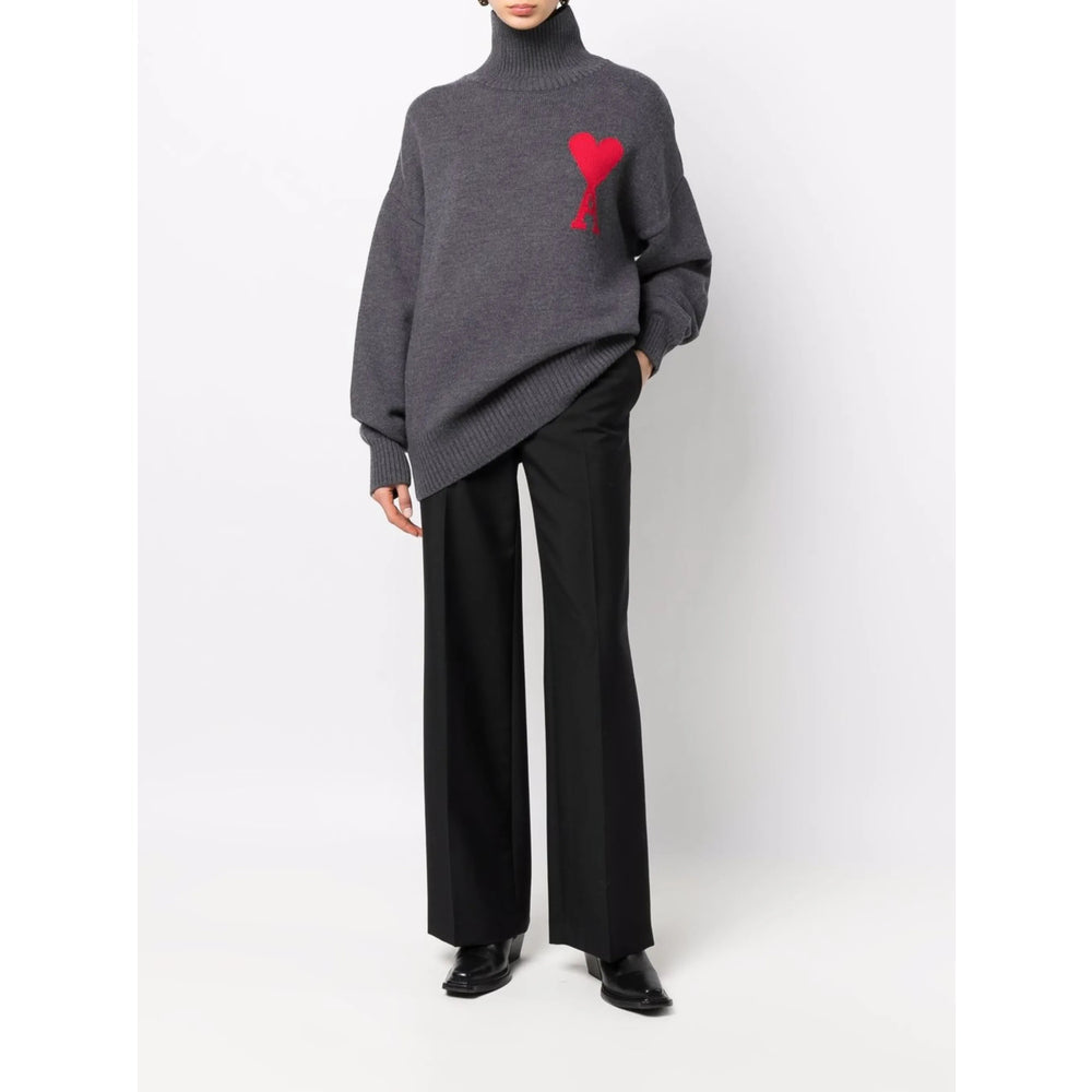 Ami Paris Grey Knitwear - Jumpers Women