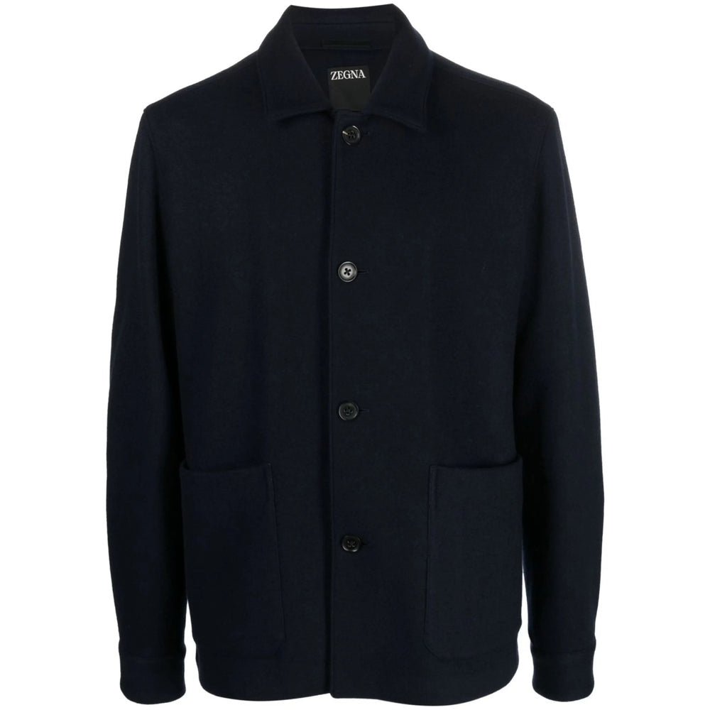 Zegna Blue Jackets - Shirt Jackets Men