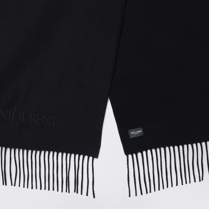 Saint Laurent Black Cashmere Scarf Men