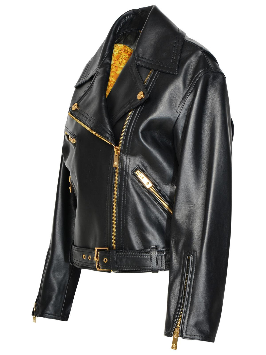 Versace Black Lambskin Jacket Women