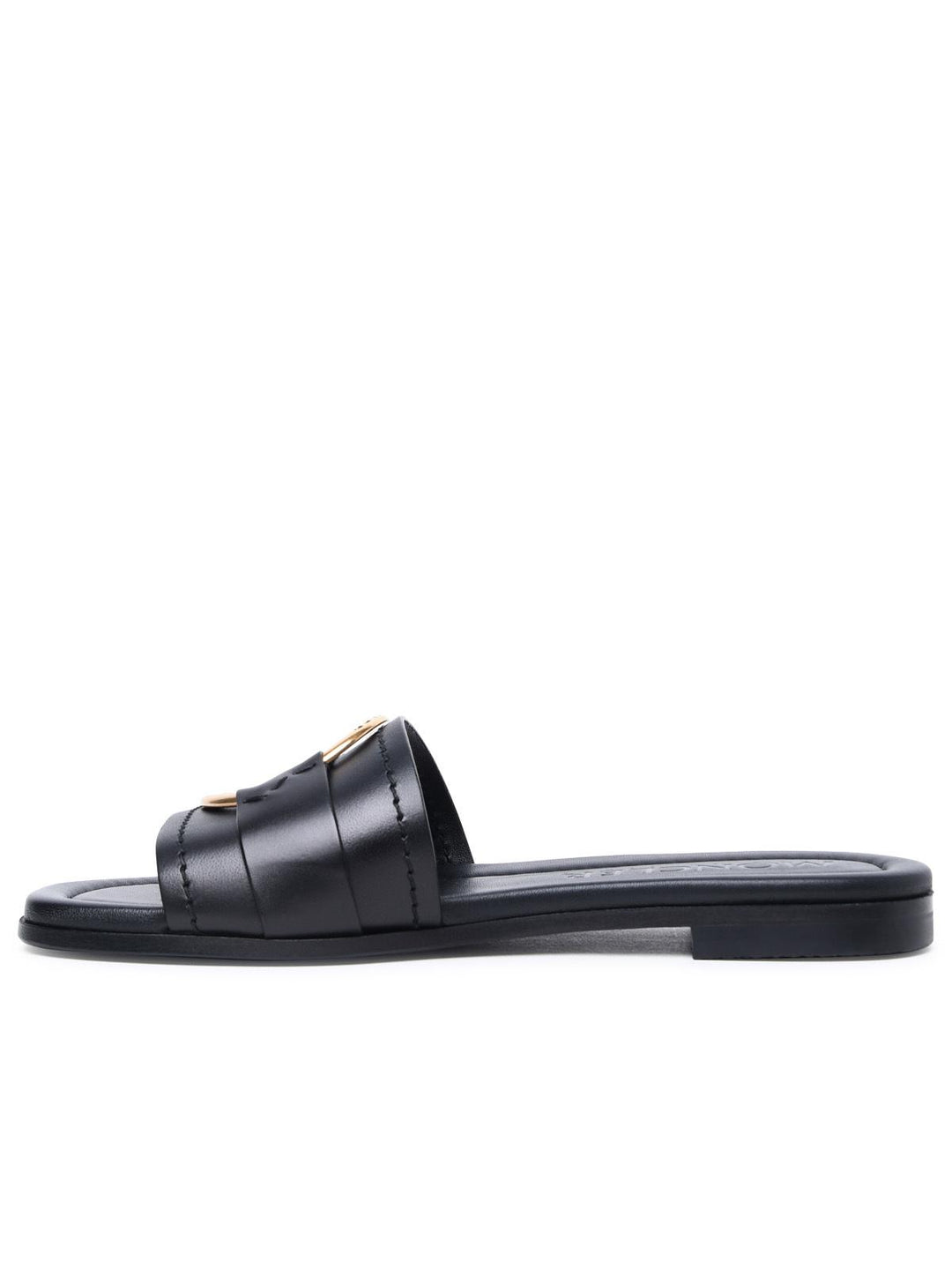 Moncler 'Bell' Black Leather Slippers Women
