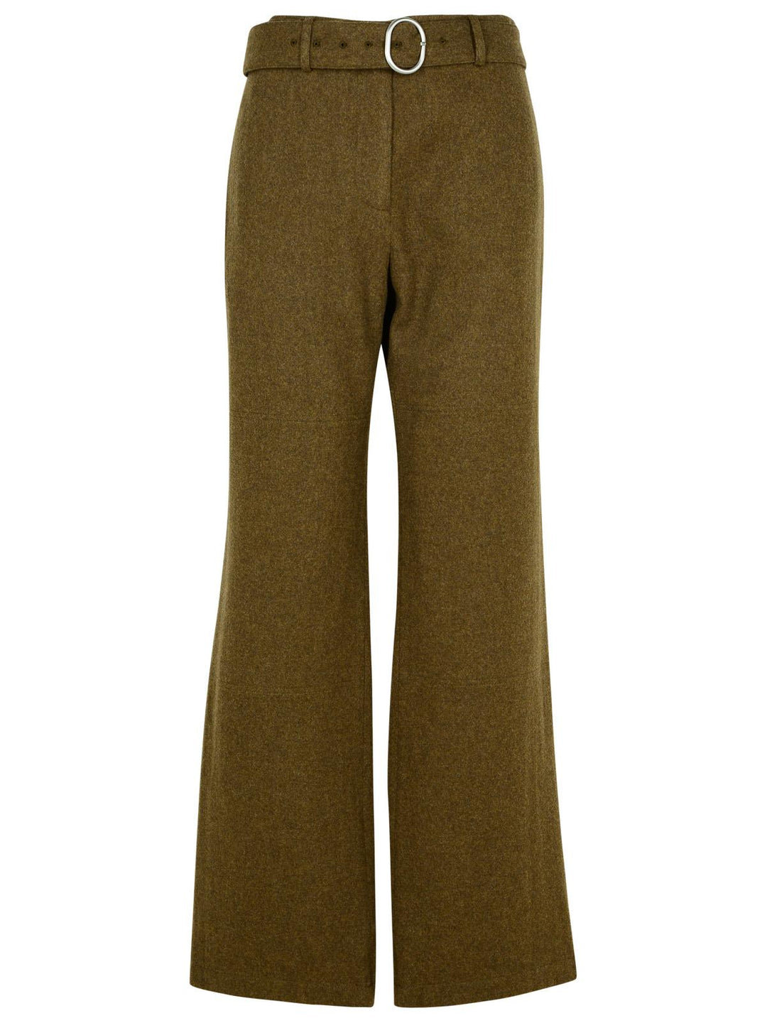Jil Sander Green Wool Flannel Pants Women