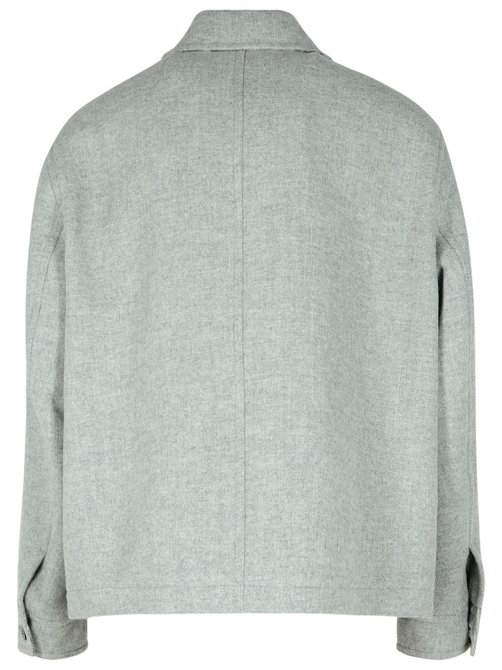 Versace Grey Wool Jacket Men