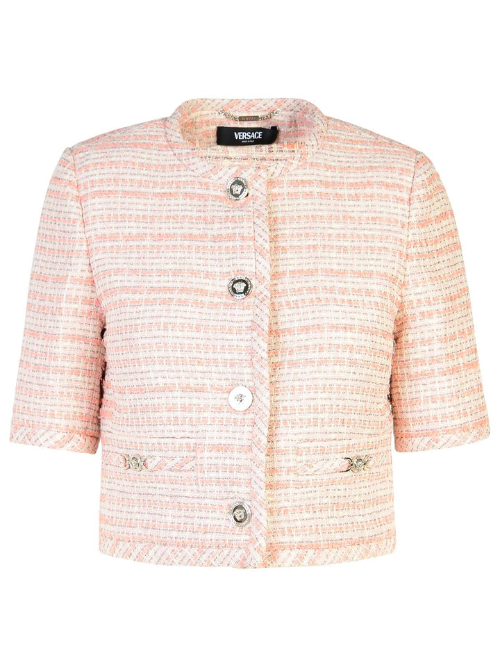 Versace Pink Cotton Blend Jacket Women